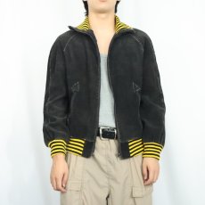 画像2: 70〜80's story リブボーダー コーデュロイジャケット BLACK (2)