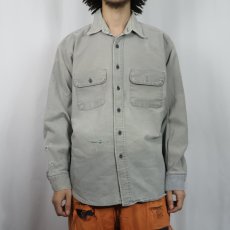 画像2: 70〜80's FIVE BROTHER USA製 モールスキン ワークシャツ L (2)