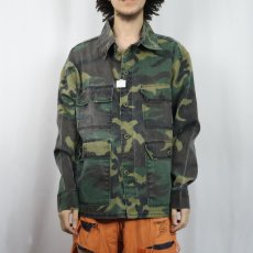画像2: 90's POINTER BRAND USA製 ウッドランドカモ柄 コットンカバーオール LARGE (2)