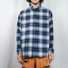 画像2: PENDLETON "MASON" オンブレーチェック柄 コットンボタンダウンシャツ L (2)