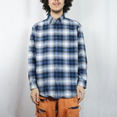 画像2: PENDLETON "MASON" オンブレーチェック柄 コットンボタンダウンシャツ M (2)