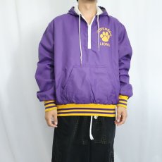 画像2: 70〜80's NEFF USA製 "JEFFERSON LIONS" ハーフジップ ナイロンアノラックパーカー XL (2)