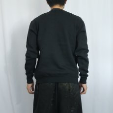 画像3: 90's RUSSELL ATHLETIC USA製 前V 無地スウェット BLACK M (3)