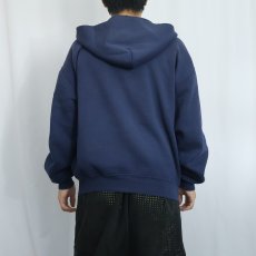 画像3: 90's RUSSELL ATHLETIC USA製 スウェットジップパーカー NAVY L (3)
