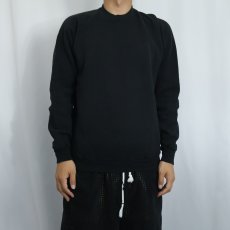 画像2: 80〜90's JERZEES USA製 無地ラグランスウェット BLACK XL (2)