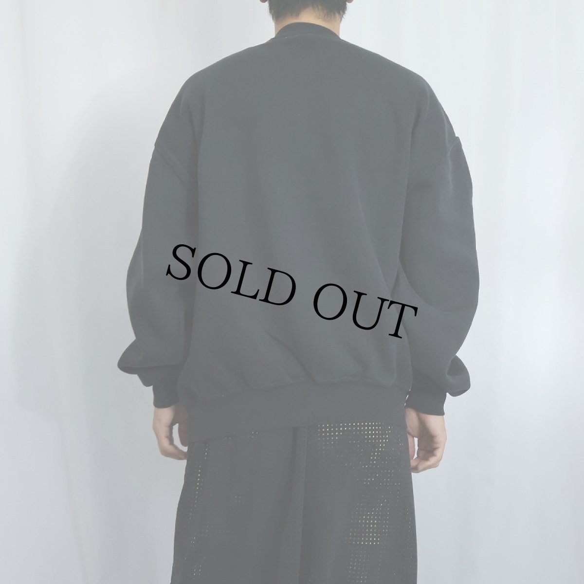 画像3: 90's RUSSELL ATHLETIC 前V 無地スウェット BLACK XL (3)