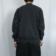 画像3: 90's FRUIT OF THE LOOM USA製 無地ラグランスウェット BLACK XL (3)