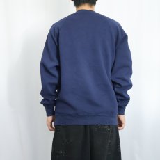 画像4: 90's SOFFE USA製 "NAVY" プリントラグランスウェット NAVY L (4)