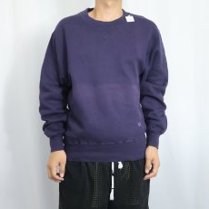 画像2: 90's RUSSELL ATHLETIC USA製 "HIGH COTTON" 前V 無地スウェット NAVY S (2)