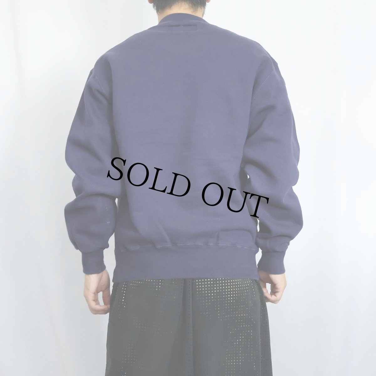 画像3: 90's RUSSELL ATHLETIC USA製 "HIGH COTTON" 前V 無地スウェット NAVY M (3)
