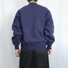 画像3: 90's RUSSELL ATHLETIC USA製 "HIGH COTTON" 前V 無地スウェット NAVY M (3)