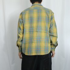 画像3: 60's Amberley USA製 チェック柄 コットンオープンカラーシャツ L (3)
