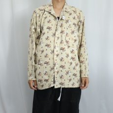 画像2: 90's P.J. Salvage Clothing Company "Night Pals!" 総柄 コットンパジャマシャツ  (2)