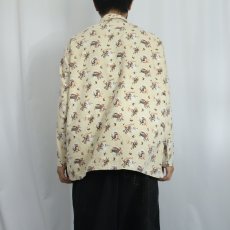 画像3: 90's P.J. Salvage Clothing Company "Night Pals!" 総柄 コットンパジャマシャツ  (3)