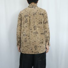 画像3: CHICO'S DESIGN 総柄 スナップボタン ベロアシャツ SIZE1 (3)
