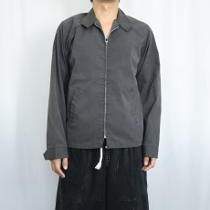 画像2: 〜90's USA製 猫目ボタン ポリエステル×コットンスイングトップ BLACK SIZE38 (2)