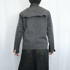 画像3: 〜90's USA製 猫目ボタン ポリエステル×コットンスイングトップ BLACK SIZE38 (3)