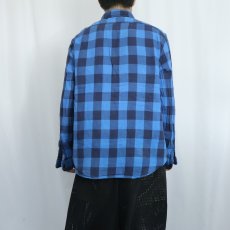 画像3: 80〜90's POLO COUNTRY Ralph Lauren バッファローチェック柄 ダブルフェイス コットンガーゼシャツ XL (3)