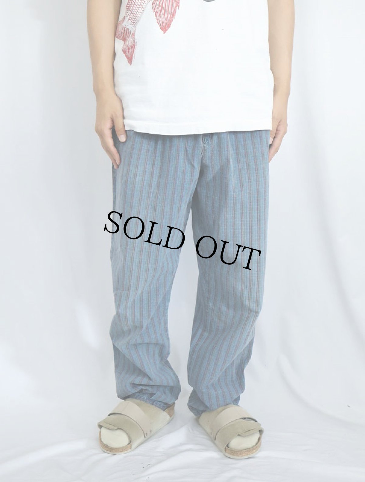 画像2: 80〜90's L.L.Bean USA製 ストライプ柄 コットンパンツ SIZE14 (2)
