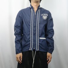画像2: 60〜70's Champion C中ランタグ "LE MOYNE" ナイロンジップジャケット NAVY S (2)