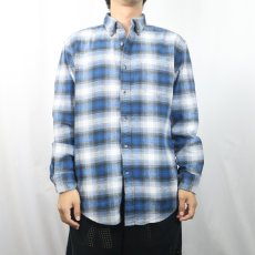 画像2: PENDLETON "MASON" オンブレーチェック柄 コットンボタンダウンシャツ M (2)