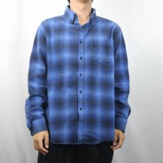 画像2: PENDLETON "MASON" オンブレーチェック柄 コットンボタンダウンシャツ XL (2)