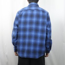 画像3: PENDLETON "MASON" オンブレーチェック柄 コットンボタンダウンシャツ XL (3)