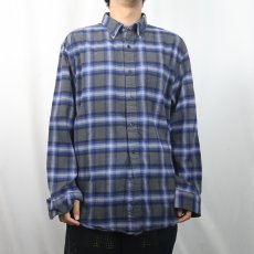画像2: PENDLETON "MASON" オンブレーチェック柄 コットンボタンダウンシャツ L (2)