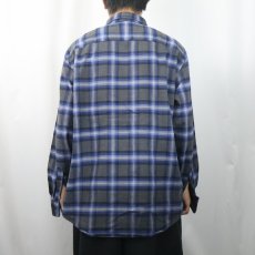 画像3: PENDLETON "MASON" オンブレーチェック柄 コットンボタンダウンシャツ L (3)