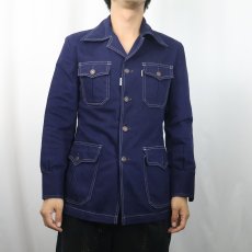 画像2: 70's Levi's モールスキン サファリジャケット NAVY SIZE36 (2)