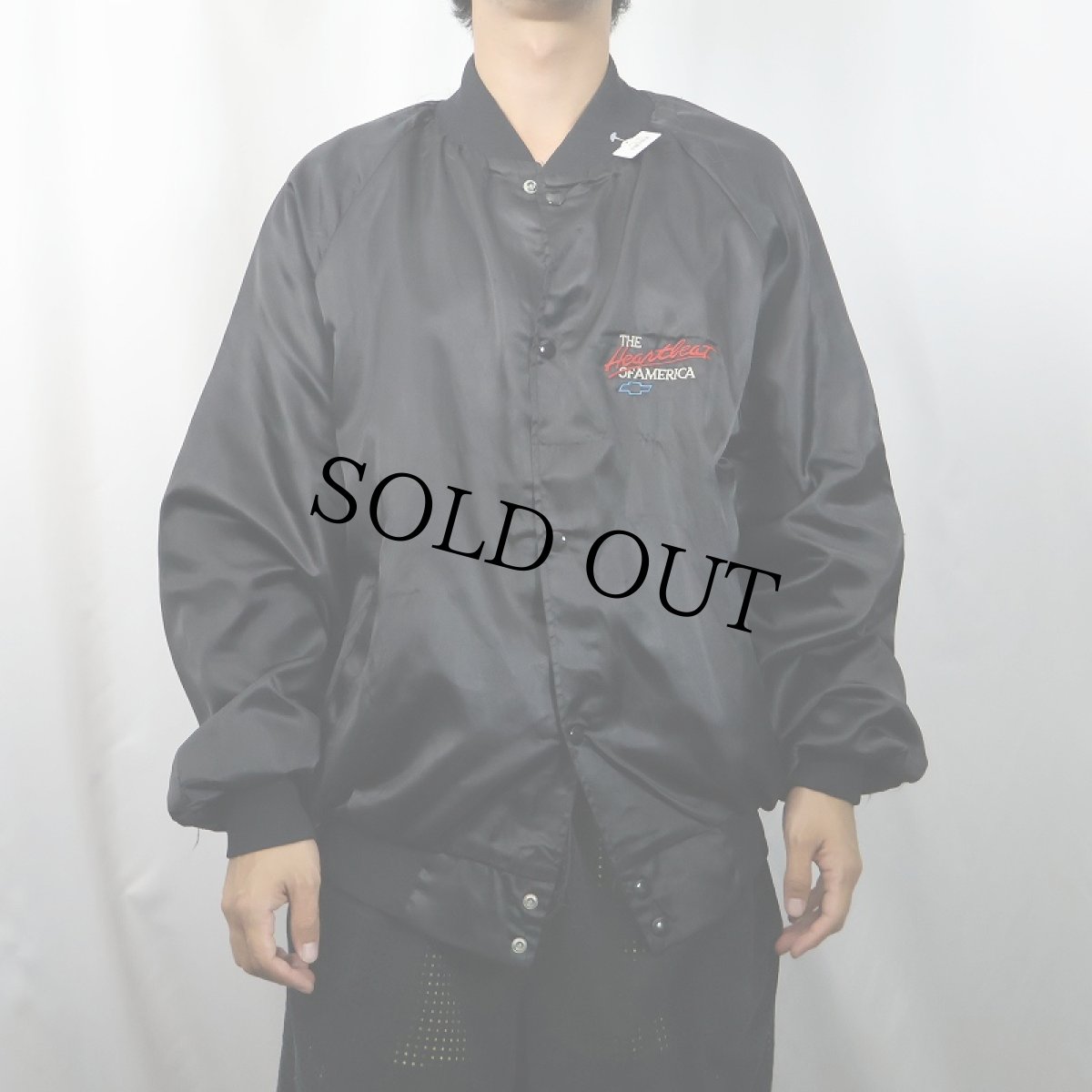 画像3: 70〜80's USA JACKETS "The Heartbeat of America CHEVELLE" 刺繍入り ナイロンスタジャン BLACK (3)