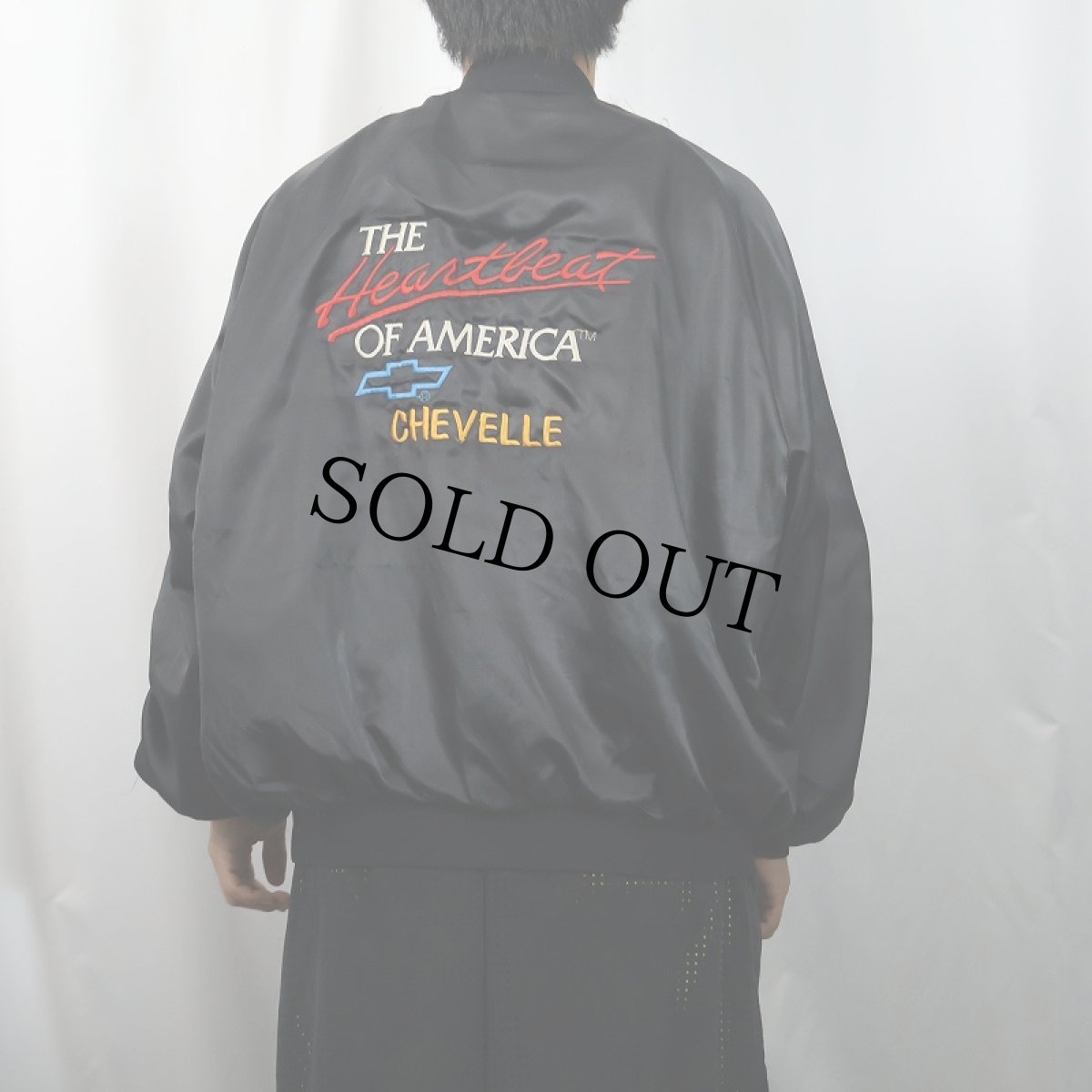 画像4: 70〜80's USA JACKETS "The Heartbeat of America CHEVELLE" 刺繍入り ナイロンスタジャン BLACK (4)