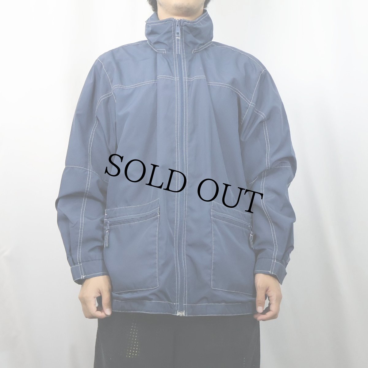 画像2: Eddie Bauer ナイロンジップジャケット NAVY XL (2)