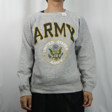 画像2: 90's Hanes USA製 "ARMY" プリントラグランスウェット L (2)