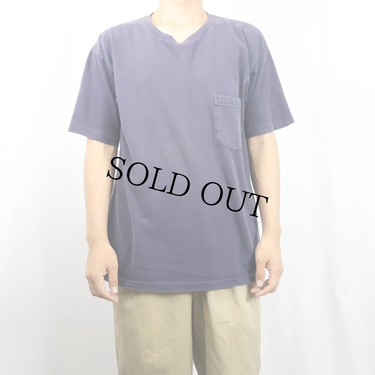 画像2: 90's GAP USA製 無地ポケットTシャツ NAVY L (2)