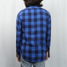 画像3: 80〜90's POLO COUNTRY Ralph Lauren バッファローチェック柄 ダブルフェイス コットンガーゼシャツ S (3)