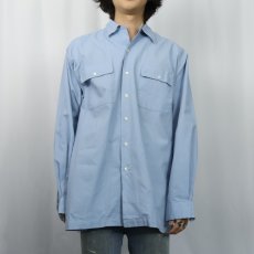 画像2: 90's POLO Ralph Lauren コットンオープンカラーシャツ M (2)
