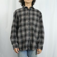 画像2: PENDLETON "LODGE" オンブレーチェック柄 ウールシャツ L (2)