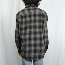 画像3: PENDLETON "LODGE" オンブレーチェック柄 ウールシャツ L (3)