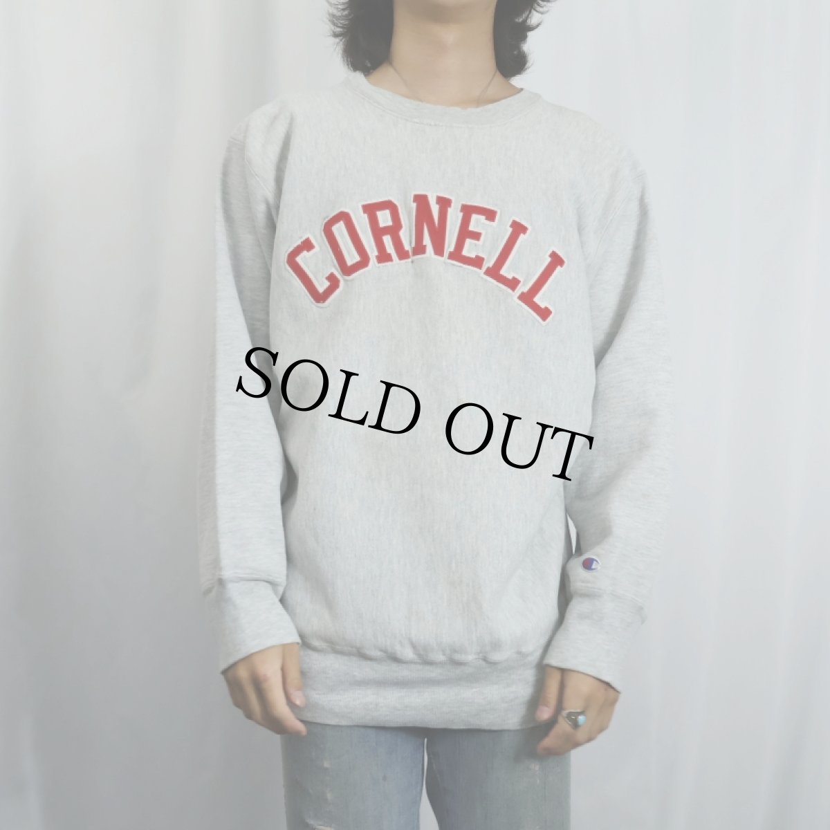 画像2: 80's Champion REVERSE WEAVE USA製 トリコタグ "CORNELL" パッチ付き スウェット XL (2)