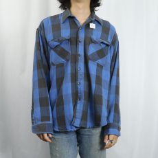 画像2: 90's Prentiss USA製 バッファローチェック柄 ヘビーネルシャツ (2)