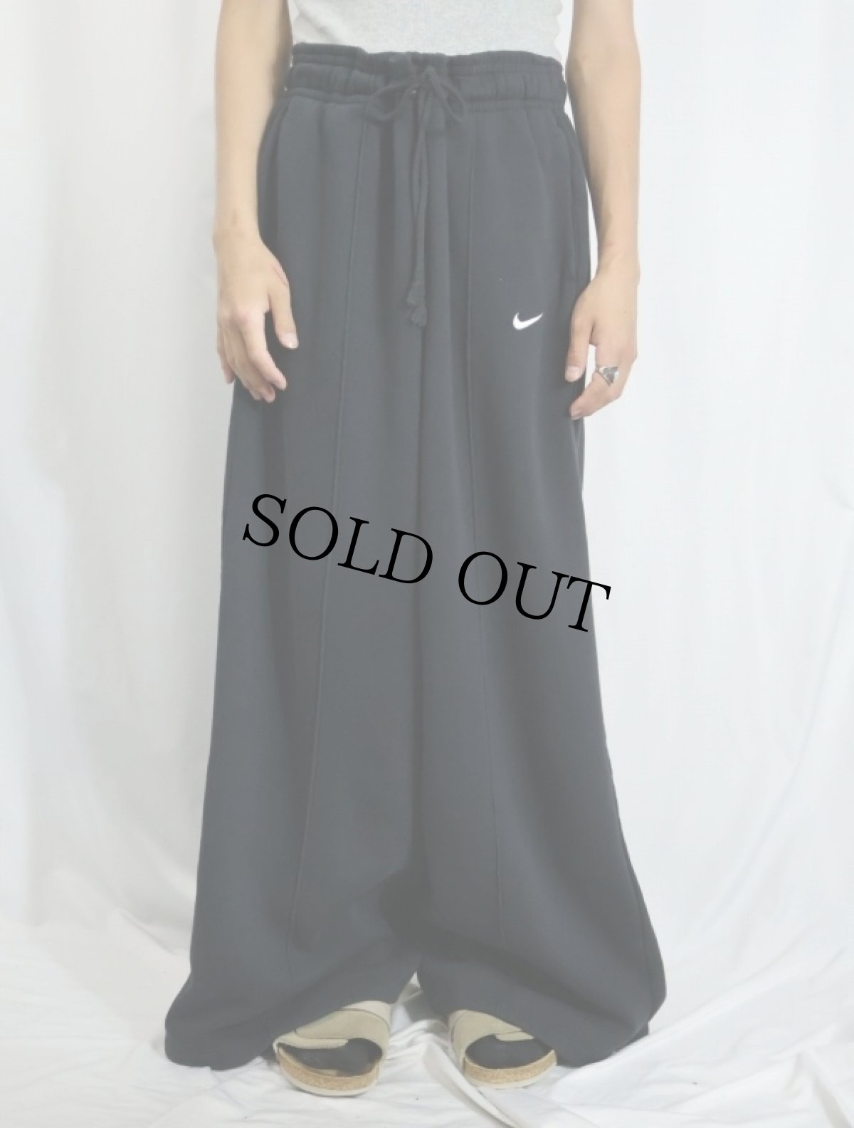 画像2: NIKE ロゴ刺繍 スウェットパンツ BLACK XL (2)