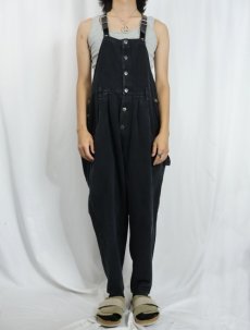 画像2: BRONX CANADA製 コットンオーバーオール BLACK (2)