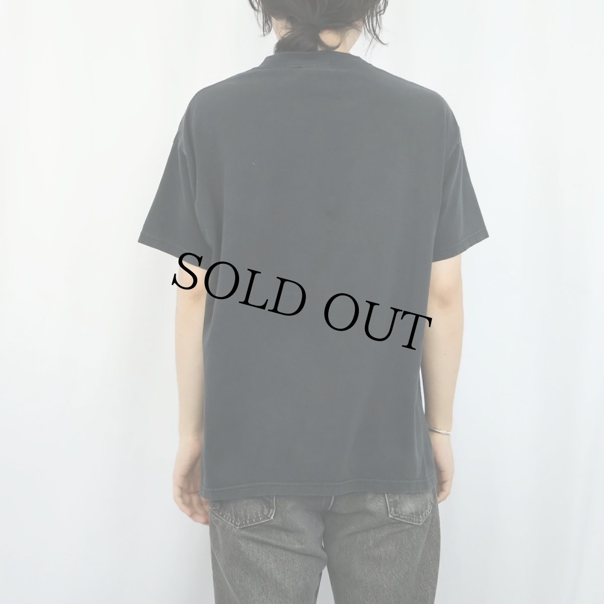 画像3: 90's〜 THE DAMNED パンクロックバンド スカル騙し絵プリントTシャツ BLACK L (3)