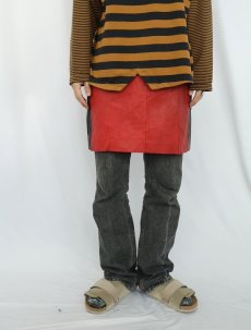画像2: 80〜90's CHIA サイドライン レザースカート SIZE6 (2)