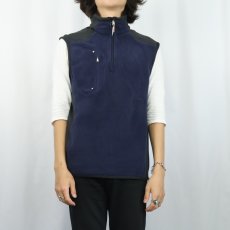 画像2: RLX POLO SPORT Ralph Lauren 切り替えデザイン フリースベスト NAVY L (2)