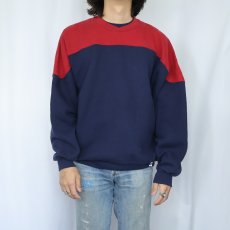 画像2: 90's RUSSELL ATHLETIC USA製 2トーン 無地スウェット NAVY XL (2)