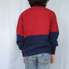 画像3: 90's RUSSELL ATHLETIC USA製 前V 2トーンスウェット NAVY L (3)