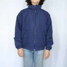 画像2: 80〜90's Eddie Bauer USA製 "WINDfoil" 裏フリース ナイロンジップジャケット NAVY S (2)