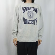 画像2: 80's Champion REVERSE WEAVE USA製 トリコタグ "GEORGETOWN UNIVERSITY" プリントスウェット L (2)